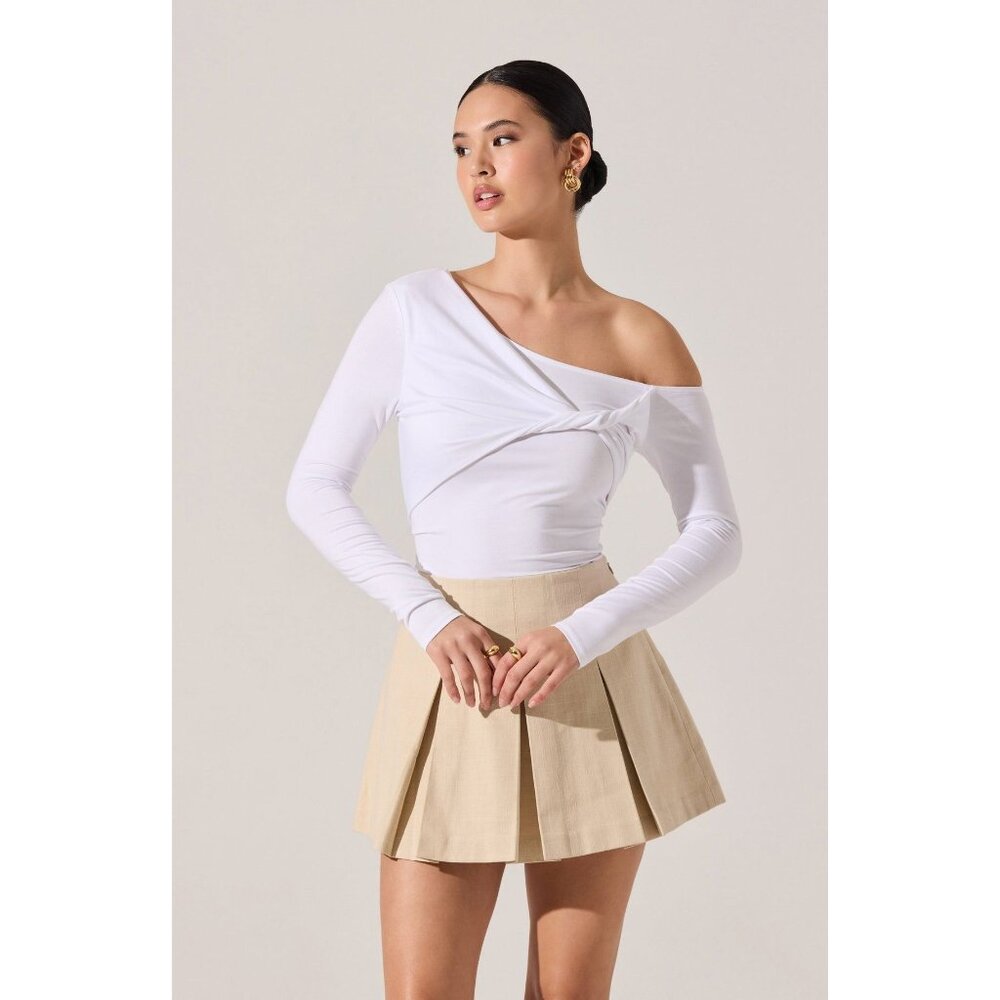 ASTR the Label Kora Top in White Small New Womens Long Sleeve Tee - Picture 11 of 11